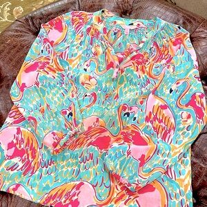 Lily Pulitzer Elsa Flamingo Top, M